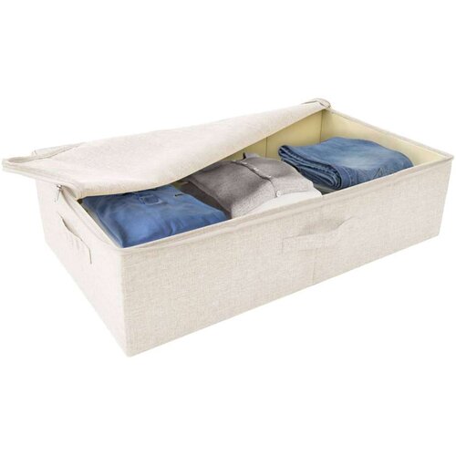 VidaXL Kutije za pohranu 2 kom od tkanine 70 x 40 x 18 cm krem Slike