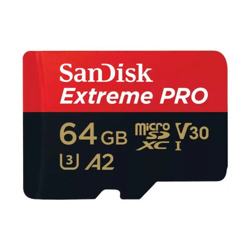 Micro SDXC SanDisk 64GB Extreme PRO SDSQXCU-064G-GN6MA sa adapterom Slike
