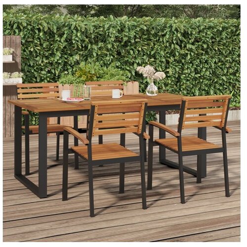  Vrtni stol s U-nogama 180 x 90 x 75 cm od masivnog drva bagrema Cijene