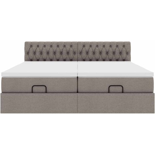  Ottoman krevet s madracima, taupe 160x200 cm, tkanina Slike
