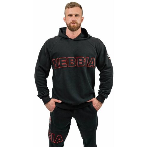 NEBBIA Long Pullover Hoodie Legacy Black L Dukserica za fitnes Slike