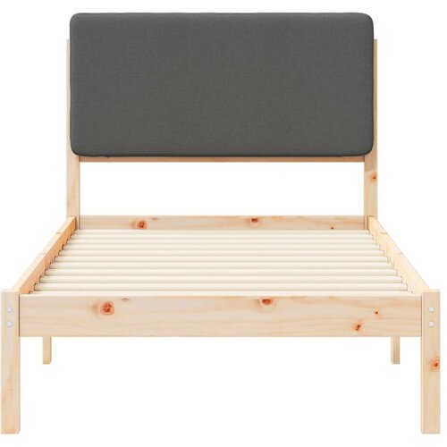 VidaXL krevetni okvir s tapiciranim uzglavljem tamno siva 90 x 190 cm Slike