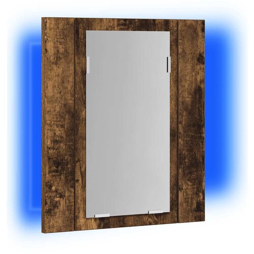  LED kupaonski ormarić s ogledalom boja hrasta 40x12x45cm drveni Smeđa Slike