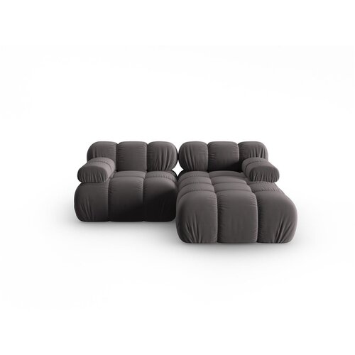 Micadoni Home temno siva žametna kotna sedežna garnitura (desni kot) bellis &amp;ndash; Slike