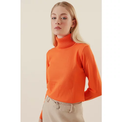 Bigdart 15747 Turtleneck Knitwear Sweater - Orange