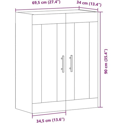 VidaXL Zidni ormarić boja artisian hrasta 69,5x34x90 cm drveni Slike