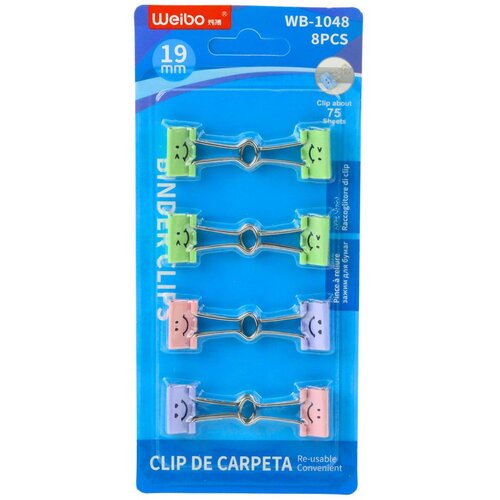  Set &amp;scaron;arenih spajalica s nasmijanim licima, 8 komada, 19 mm Slike