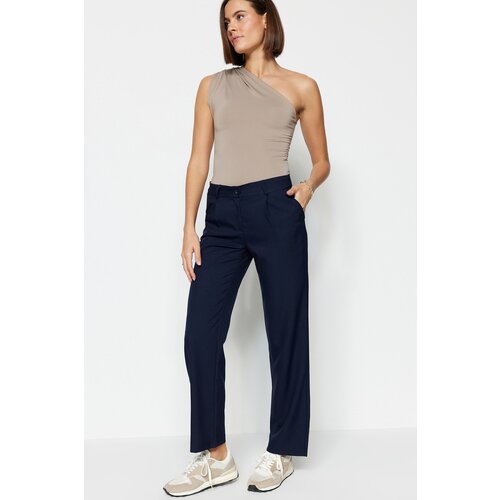 Trendyol Pants - Navy blue - Wide leg Slike