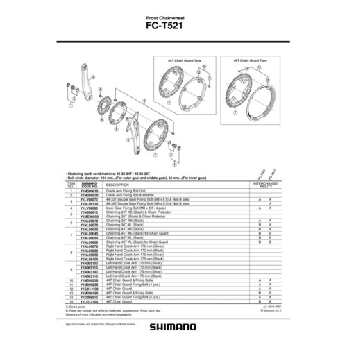  Lančanik Pogona Shimano Fc-T521 36Z-Al Crn Cijene