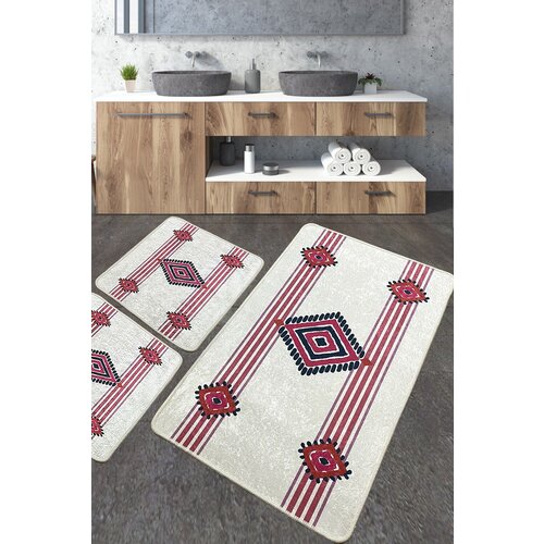 Meore Multicolor Bathmat Set (3 Pieces) Cene