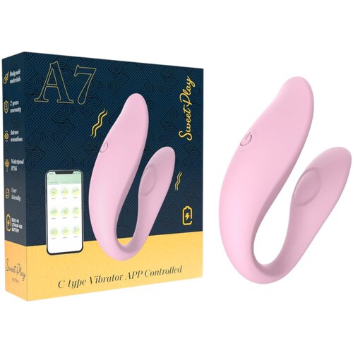 Erospace C-Type Vibrator App Control Sweet Play A7 Pink Slike