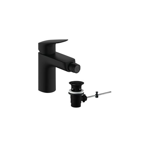 Hansgrohe Logis 100 Matt Black baterija (slavina) za bide sa odlivnim ventilom sifona pop-up 71200000 Cene