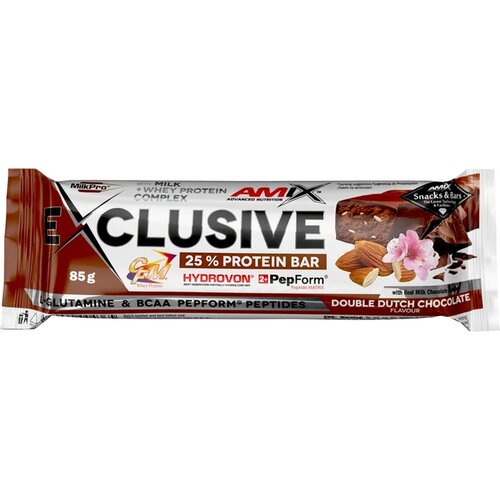 Amix Proteinska čokoladica Exclusive Bar, Dupla Čokolada, 85g Slike