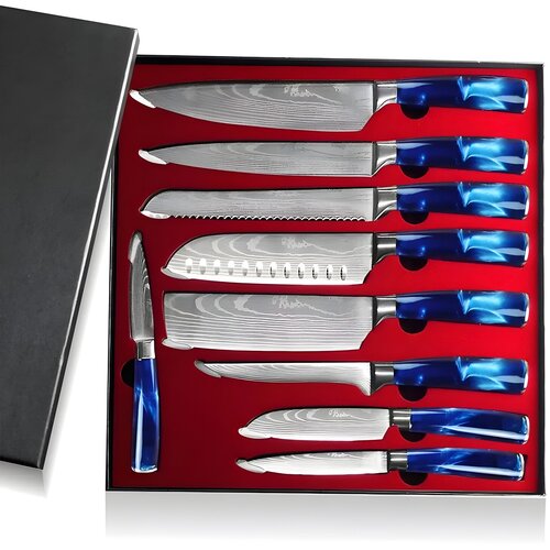  Set kuhinjskih noževa s oštricama - 9 kom / Plava KP13829 Cene