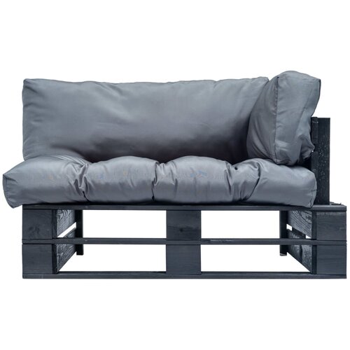  Vrtna sofa od paleta od borovine sa sivim jastucima Siva Slike