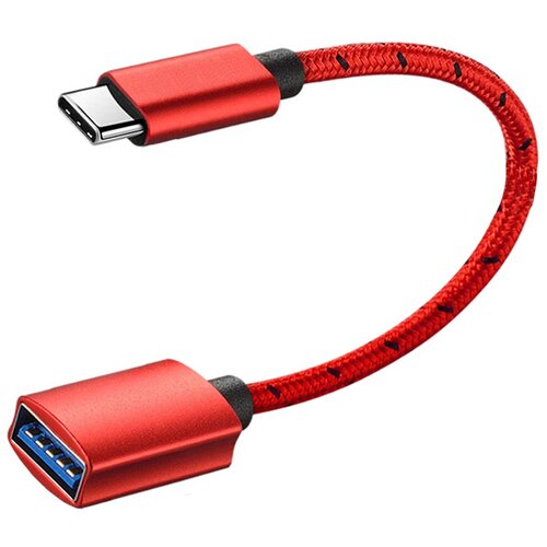 INF OTG adapter kabel 0.15m USB3.2 10Gbps Type-C na USB-A, pleten rdeč, (5000300611) Slike