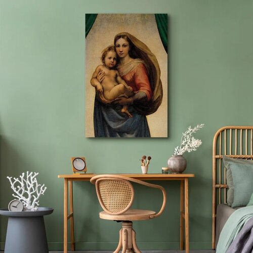  Slika - Raphael &amp;ndash; Sistine Madonna (fragment) 80x120 Premium Print Slike