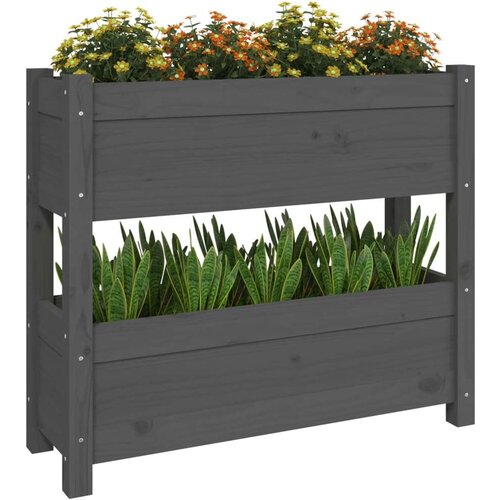 vidaXL Sadilica siva 77 x 25 x 66 cm od masivne borovine Cijene