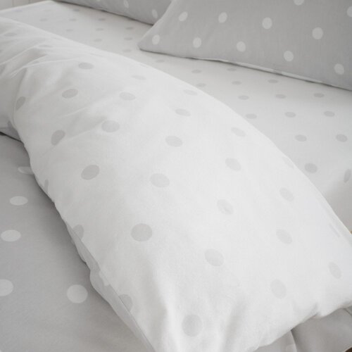 Catherine Lansfield Bela/siva napenjalna flanelna rjuha 150x200 cm Polka Dot &amp;ndash; Slike