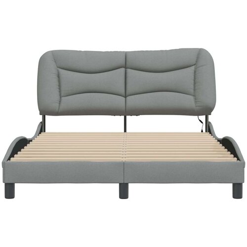  Okvir kreveta s LED svjetlima svjetlosivi 140x200 cm od tkanine Slike