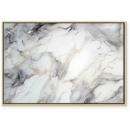  Slika - Elegant marble &amp;ndash; stone structures in neutral colours 60x40 U prirodnom drvenom okviru Slike