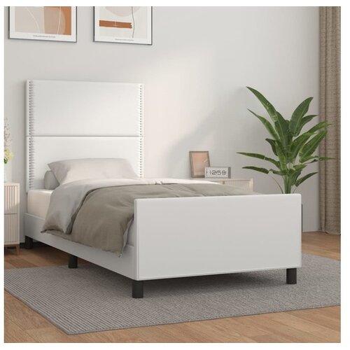  Okvir za krevet s uzglavljem bijeli 100x200 cm od umjetne kože Cene