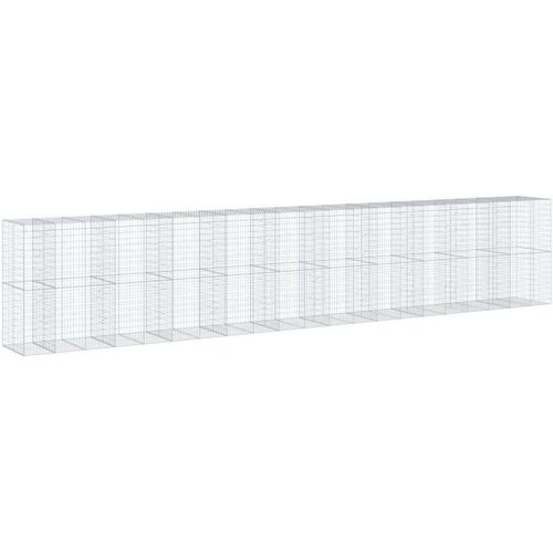 VidaXL Gabionska ko&amp;scaron;ara s poklopcem 1050x100x200 cm pocinčano željezo Slike