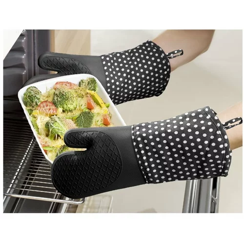 Wenko set od 2 crne silikonske kuhinjske rukavice Oven