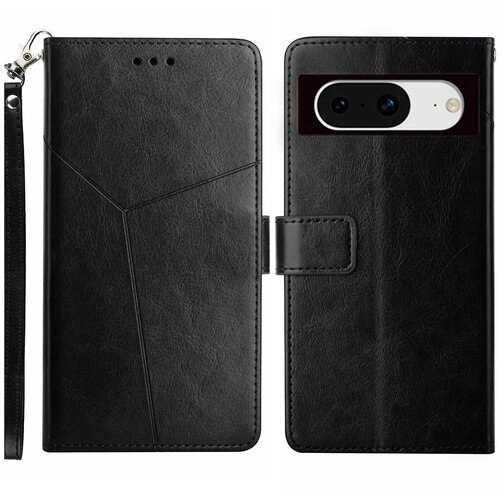 INORCO Torbica s stojalom za telefon Wallet za Google Pixel 8, usnjen ovitek z vtisnjeno črto v obliki črke Y, (22033759) Cene