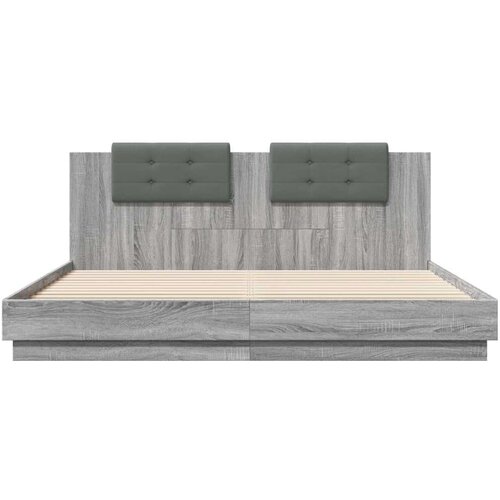 VidaXL Okvir kreveta s uzglavljem LED boja hrasta sonome 160 x 200 cm Slike