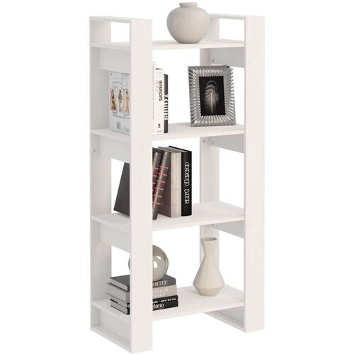 VidaXL knjižna omara/pregrada bela 60x35x125 cm trden les Slike