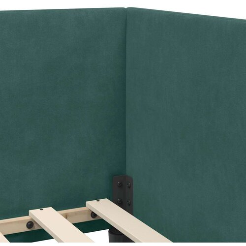 VidaXL Kutni okvir kreveta Tamnozelena 100 cm x 200 cm tkanina Slike