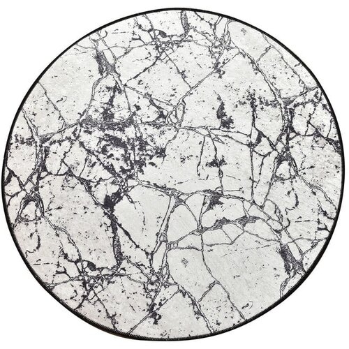 Chilai crno-bijela kupaonska prostirka Marble Circle, &amp;oslash; 100 cm Slike
