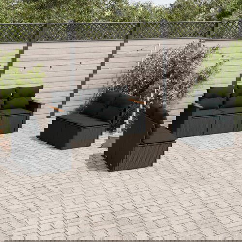 vidaXL 7-dijelni set vrtnih sofa od poliratana s jastucima crni Cijene
