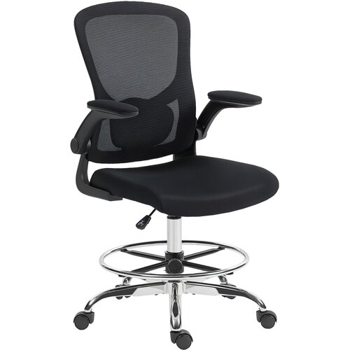 HOMCOM pisalni stol poliester, jeklo 60D x 60&Scaron; x 108&ndash;132V cm Črna, (5000242819) Cene