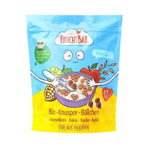 FRUCHTBAR Bio hrustljave kroglice - polnozrnati oves, kakav, grozdje in jabolko Cene