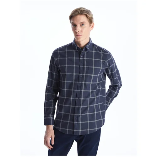 LC Waikiki Regular Fit Long Sleeve Plaid Gabardine Men's Shirt