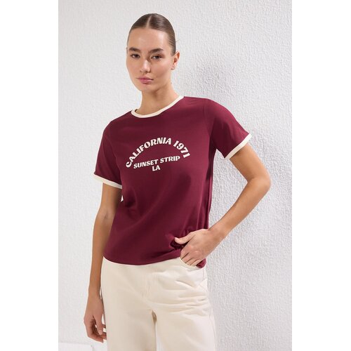 TRENDYOLMILLA Ženska majica TWOSS24TS00105, Bordo Cene