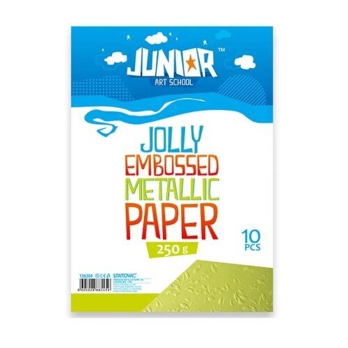 Junior jolly embossed metallic paper papir met. relj. a4 250g10k - odaberite nijansu zelena ( 136204 ) Slike