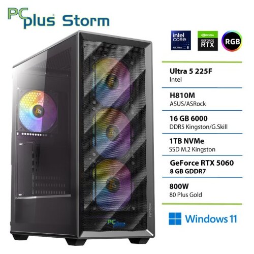 PCPLUS Storm Core Ultra 5 225F 16GB 1TB SSD RTX 5060 8GB Windows 11 Home gaming namizni računalnik Cene