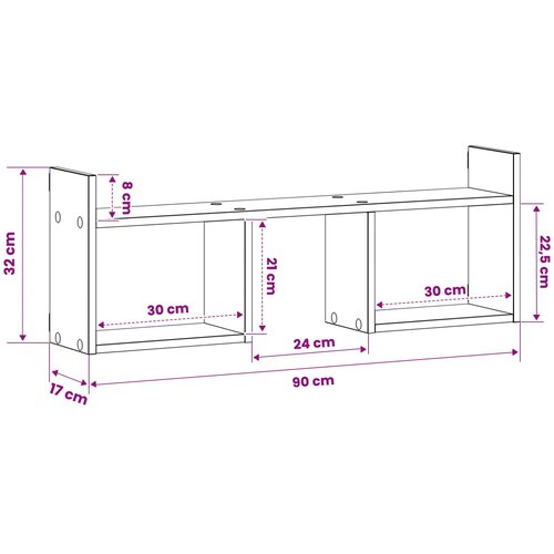  Zidna polica Betonska siva 90 x 17 x 32 cm Prerađeno drvo Slike