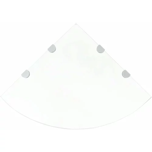  Kutna polica s kromiranim nosačima staklena prozirna 45 x 45 cm