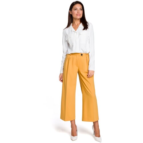 Stylove Ženske pantalone S139 bijele senf Cene