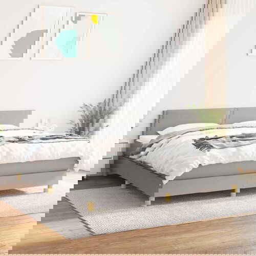 The Living Store Box spring postelja z vzmetnico svetlo siva 180x200 cm blago - Box Spring Postelja, (21516685) Slike