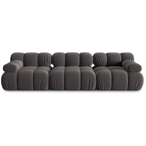 Micadoni Home Tamno siva baršunasta sofa 282 cm Bellis –