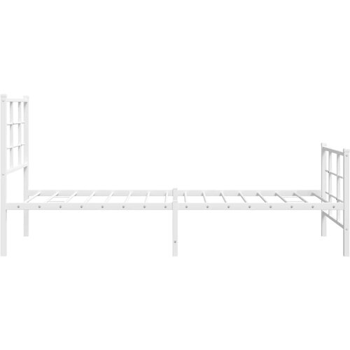  Metalni okvir kreveta uzglavlje i podnožje bijeli 75x190 cm Slike