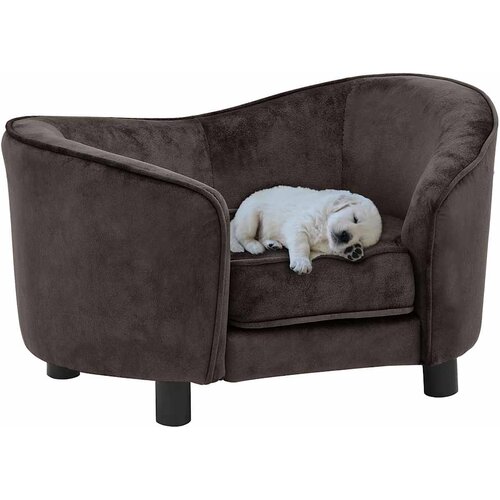 SOFA za pse smeđa 69 x 49 x 40 cm pli&amp;scaron;ana Slike