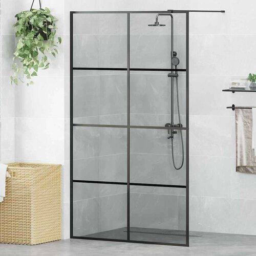  Zid za walk-in tu&scaron; Crna 115 x 195 cm Staklo otporno na udarce Cijene