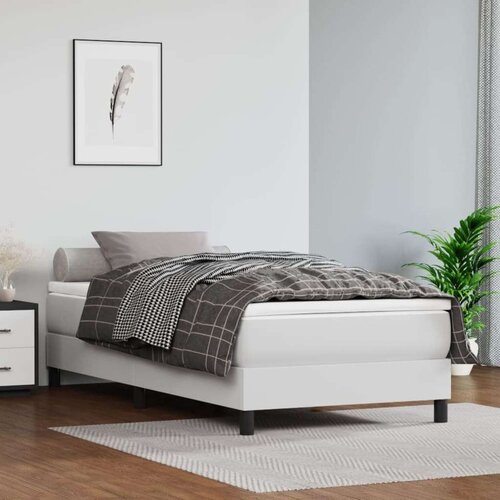  Za krevet s oprugama bijela 90x200 cm od umjetne kože Cijene