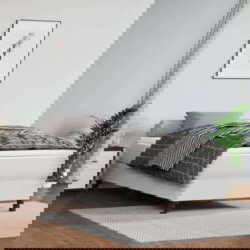  Za krevet s oprugama bijela 90x200 cm od umjetne kože Slike